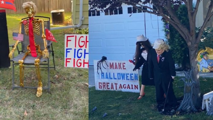 Sărbătoarea Halloween-ului în Washington: ornamentele anti-Trump prevalează în grădinile adepților democrați Sărbătoarea Halloween-ului în Washington: ornamentele anti-Trump prevalează în grădinile adepților democrați