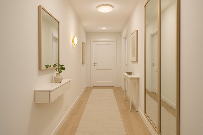 Cum pot face un hol îngust să pară mai larg